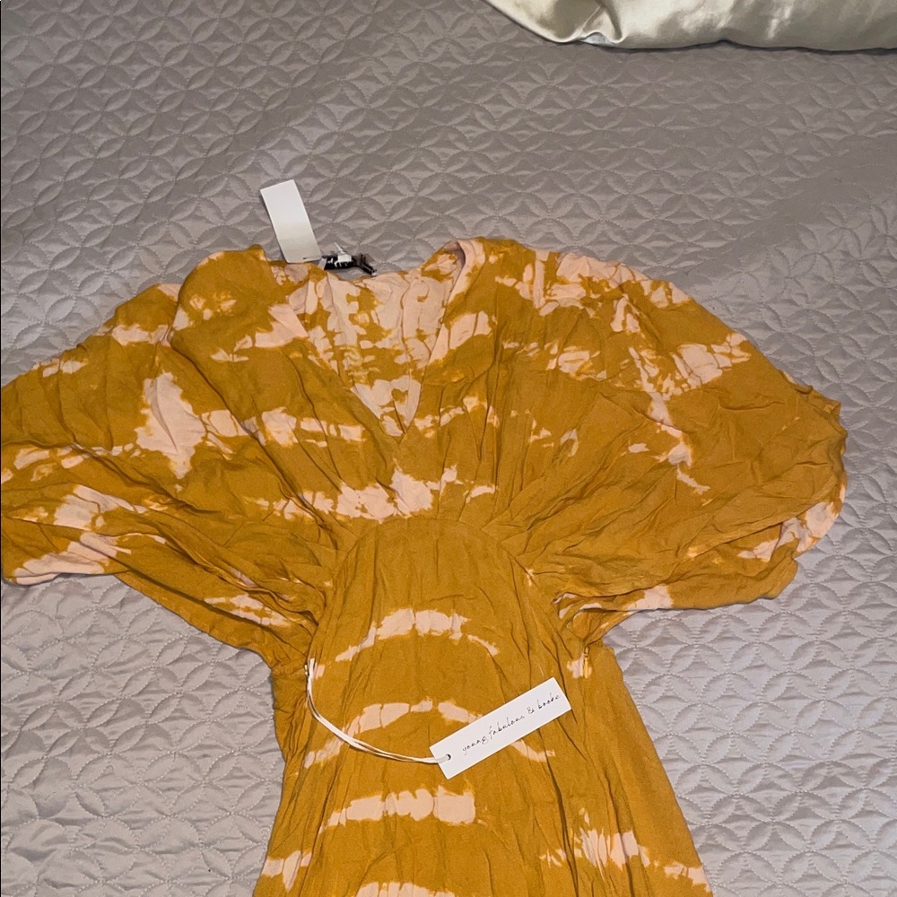 Young Fabulous & Broke Mustard and Cream Dress